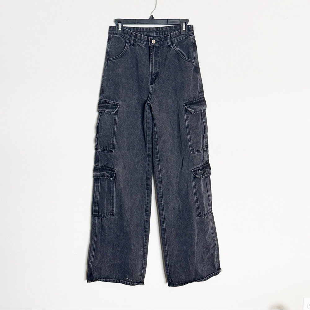 🌿Final Sale Black Wash Cargo Denim Jeans